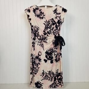 Taylor Maternity Floral Dress Pink Navy MED